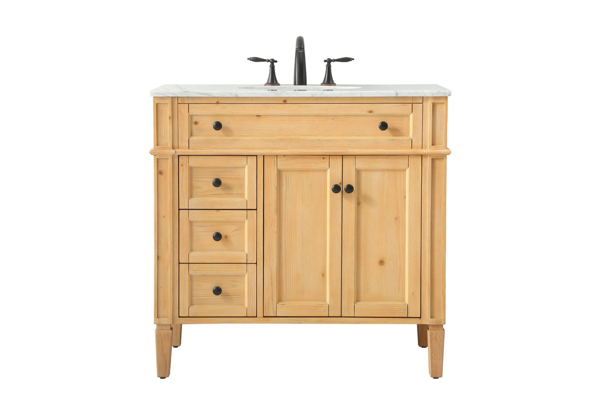 42 in. Single Bathroom Vanity, Natural Wood
