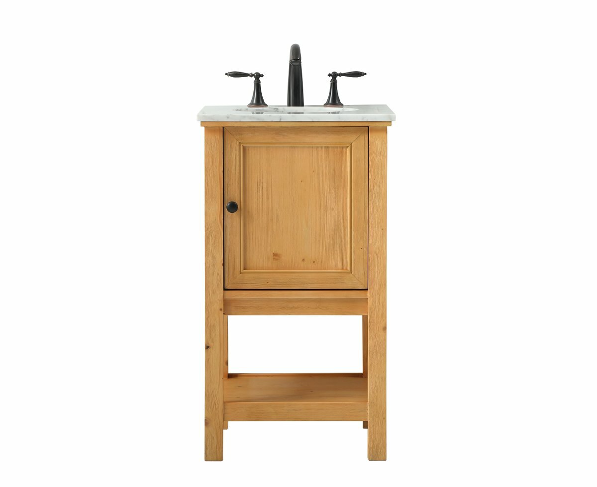 VF27019NW 19 in. Single Bathroom Rectangle Natural Wood Vanity