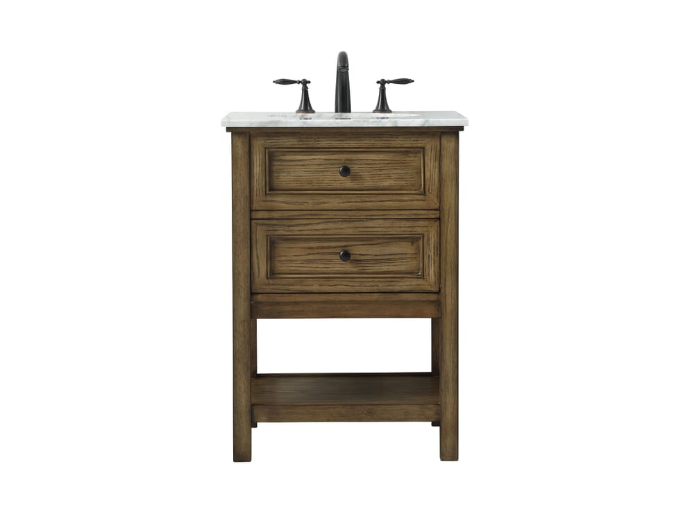 VF27024DW 24 in. 1-Drawer Transitional Single Bathroom Vanity, Driftwood