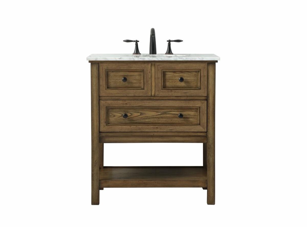 30 in. Single Bathroom Rectangle Driftwood Vanity, Brown