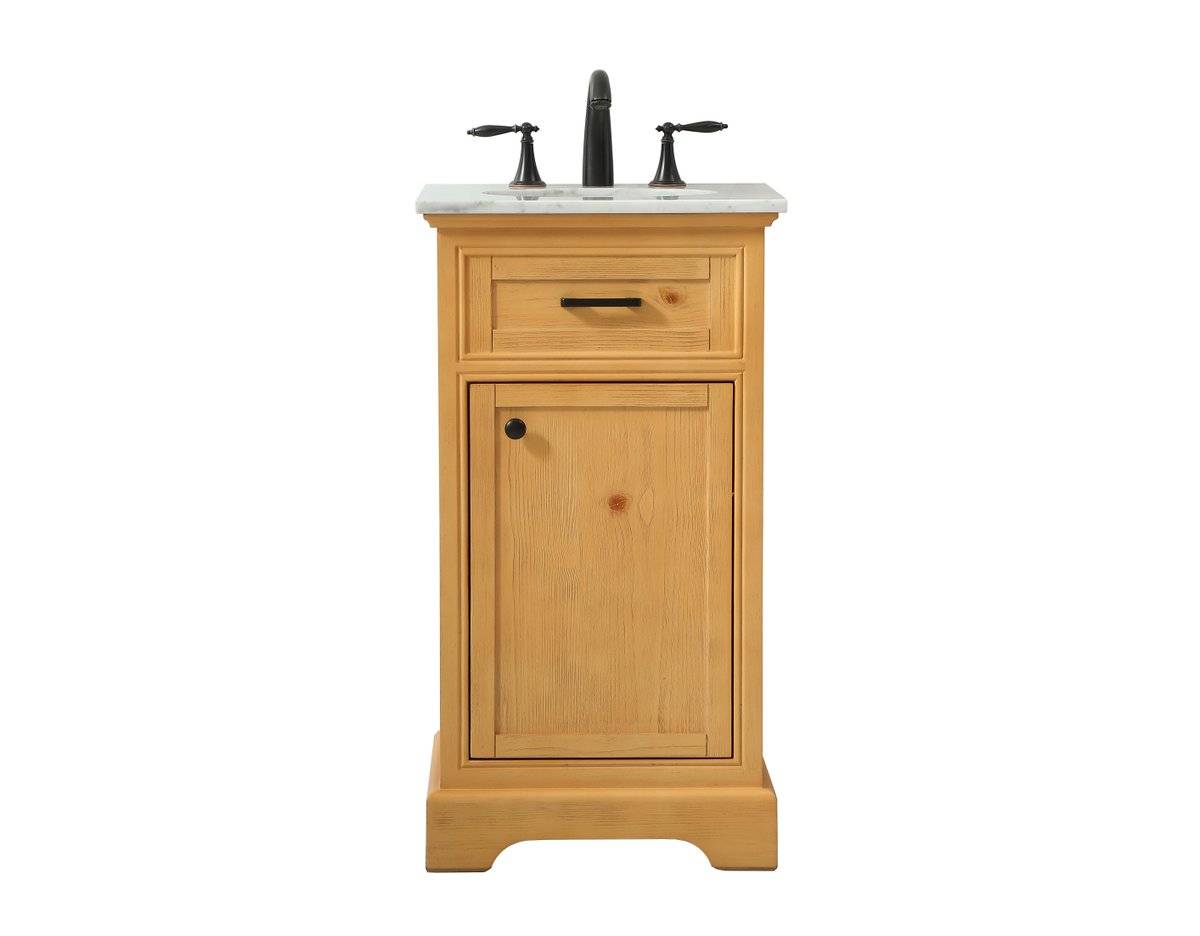19 in. Single Bathroom Vanity, Natural Wood
