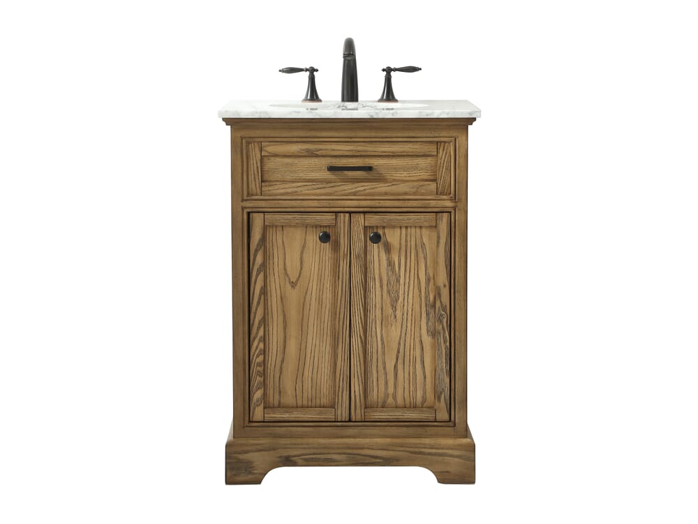 VF15024DW 24 in. 8-Drawer Transitional Single Bathroom Vanity, Driftwood