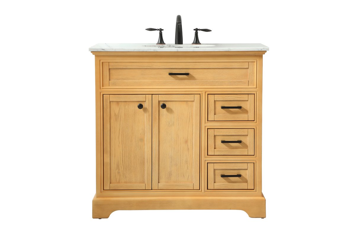36 in. Single Bathroom Vanity, Natural Wood