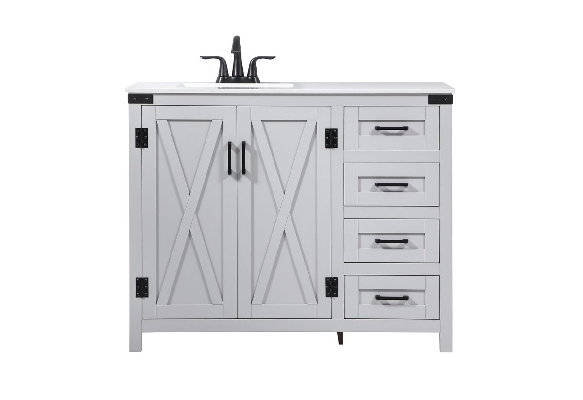 42 in. Single Bathroom Vanity, Grey