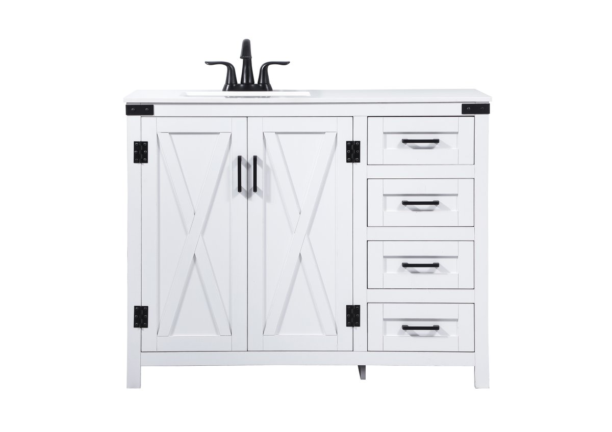 42 in. Grant Single Bathroom Vanity, White