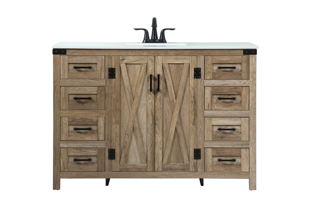 48 in. Single Bathroom Vanity, Natural Oak