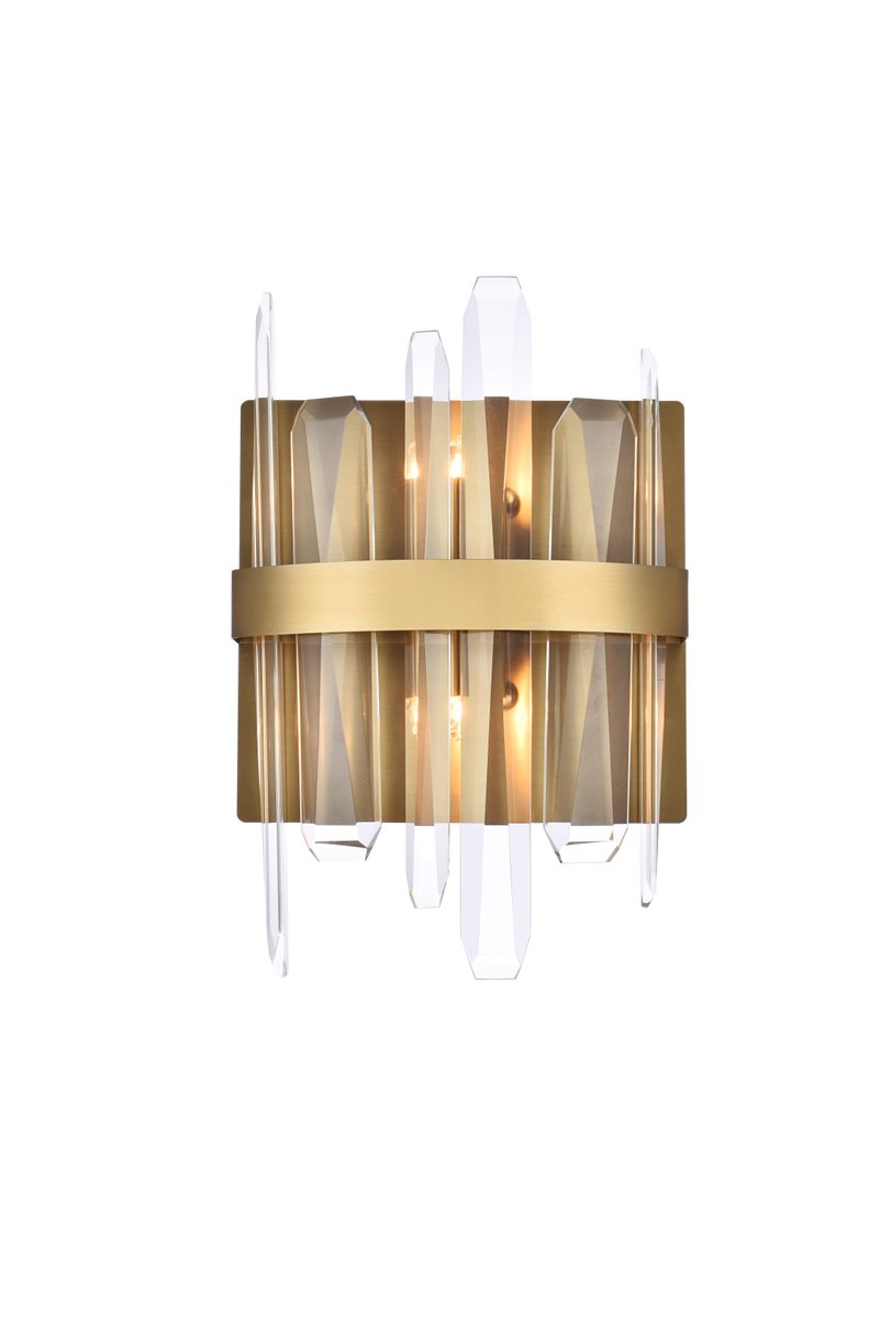 Picture of Elegant Lighting 2200W8SG 8 in. Serena Crystal Bath Sconce, Satin Gold
