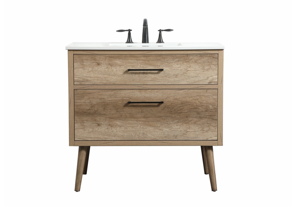 VF41036NT 36 in. Single Bathroom Vanity, Natural Oak