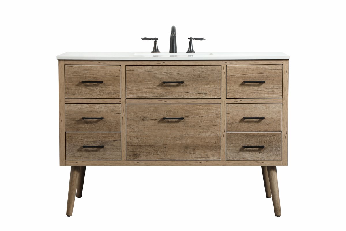 48 in. Single Bathroom Vanity, Natural Oak