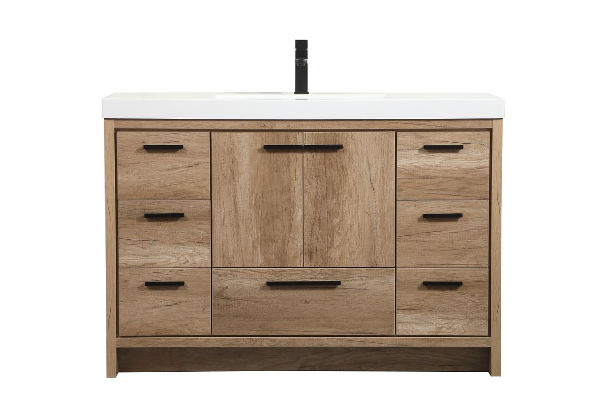 48 in. Single Bathroom Vanity, Natural Oak