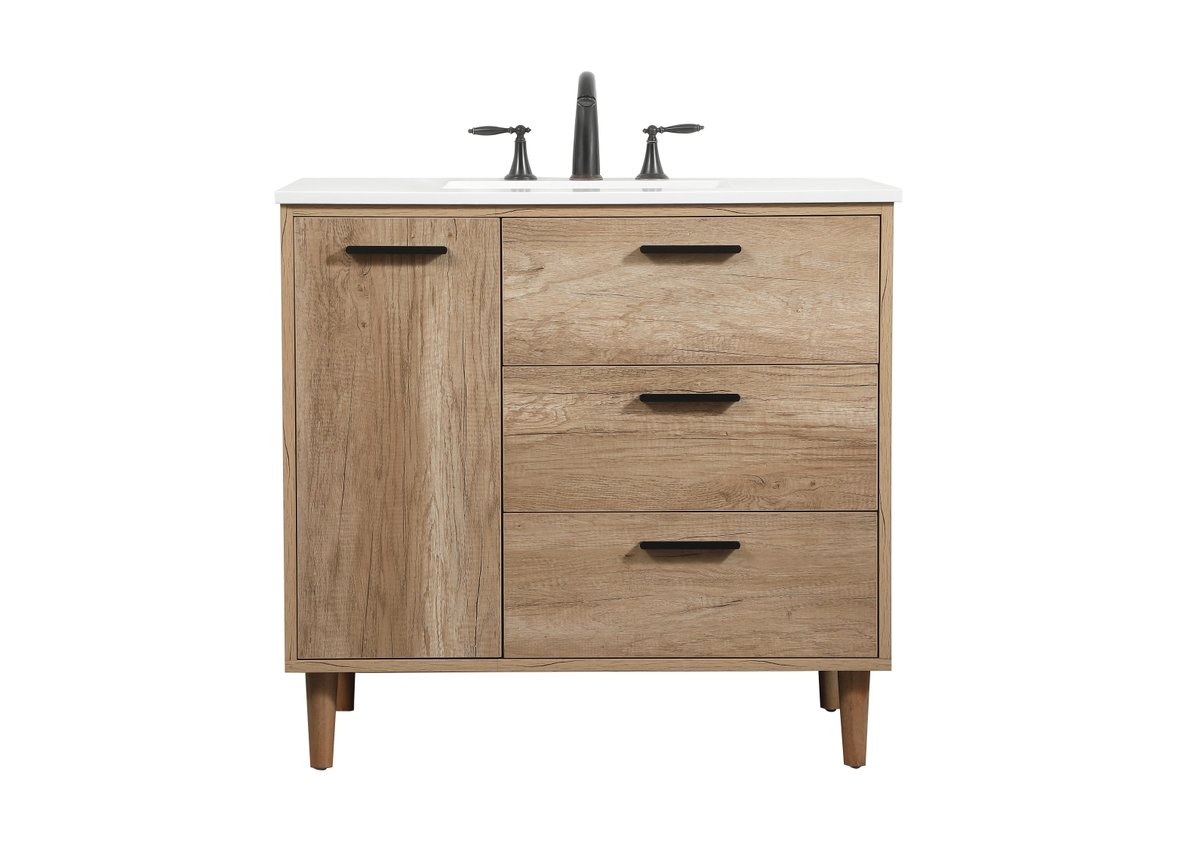 22 x 34 x 36 in. Single Bathroom Vanity, Natural Oak