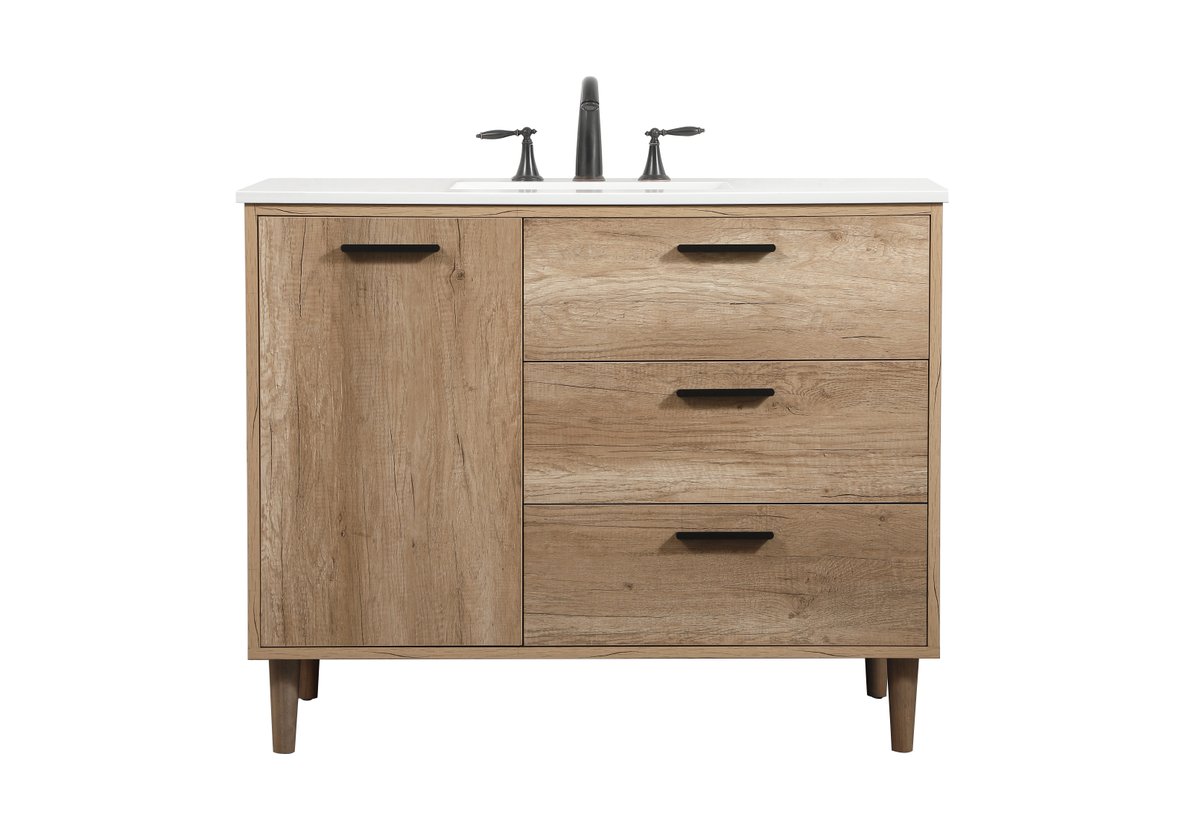 22 x 34 x 42 in. Single Bathroom Vanity, Natural Oak