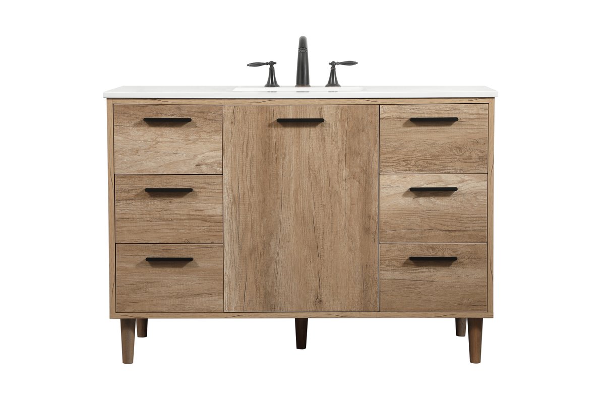 22 x 34 x 48 in. Single Bathroom Vanity, Natural Oak
