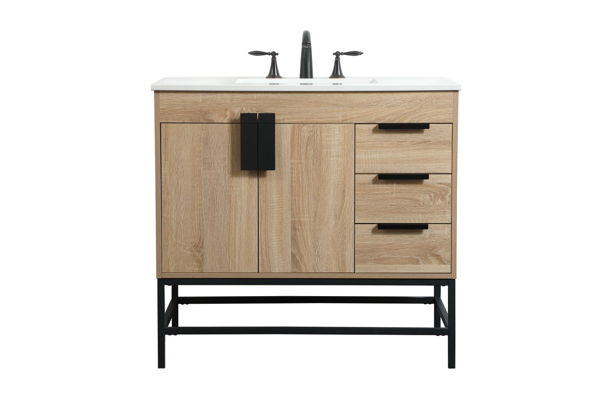 36 in. Single Bathroom Vanity, Mango Wood