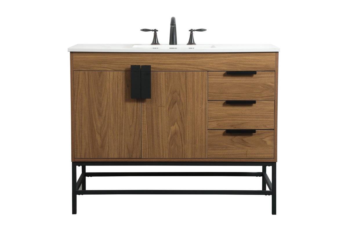 VF48842WB 42 in. Single Bathroom Vanity, Walnut Brown