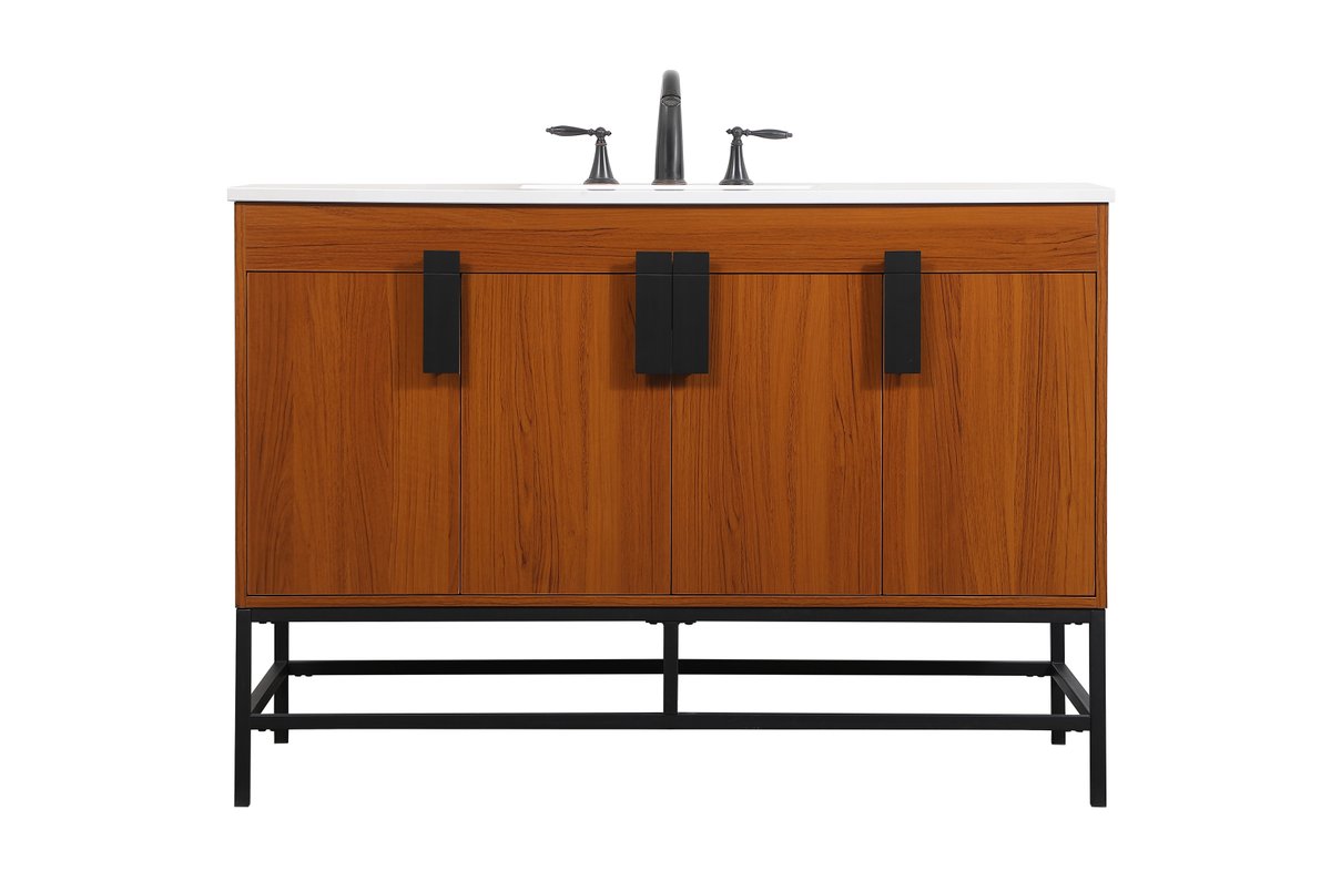 33.5 x 22 x 48 in. Single Bathroom Vanity, Teak