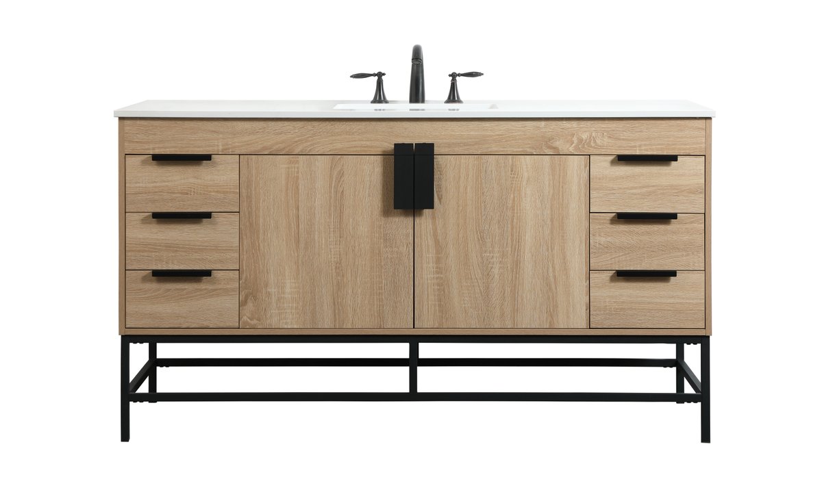 60 in. Single Bathroom Vanity, Mango Wood