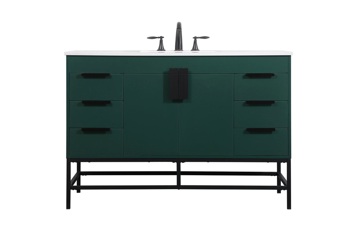 48 in. Single Bathroom Vanity, Green