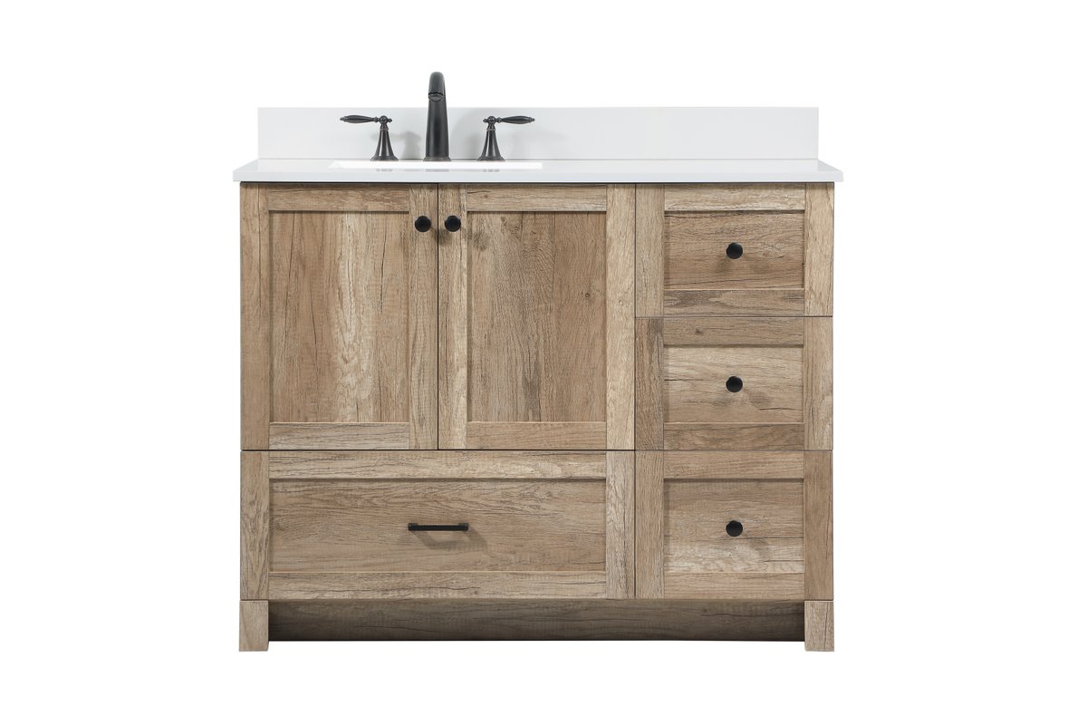 19 x 34 x 42 in. Single Bathroom Vanity with Backsplash, Natural Oak