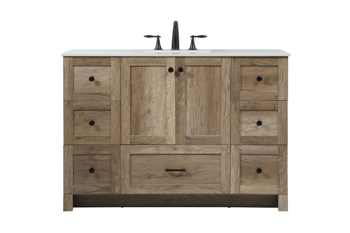 48 in. Single Bathroom Vanity, Natural Oak
