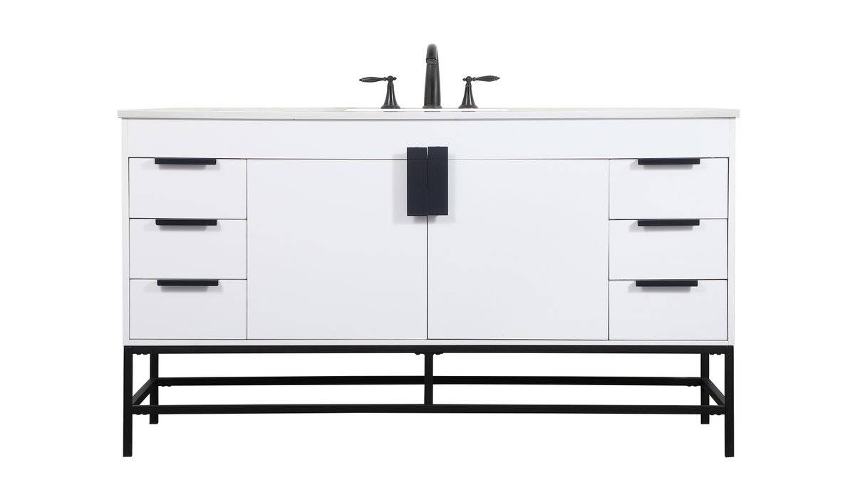 VF48860MWH 60 in. Single Bathroom Vanity, White