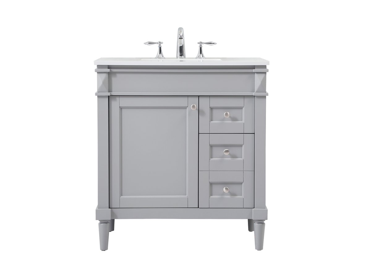 VF31832GR 32 in. Bennett Single Bathroom Vanity, Grey