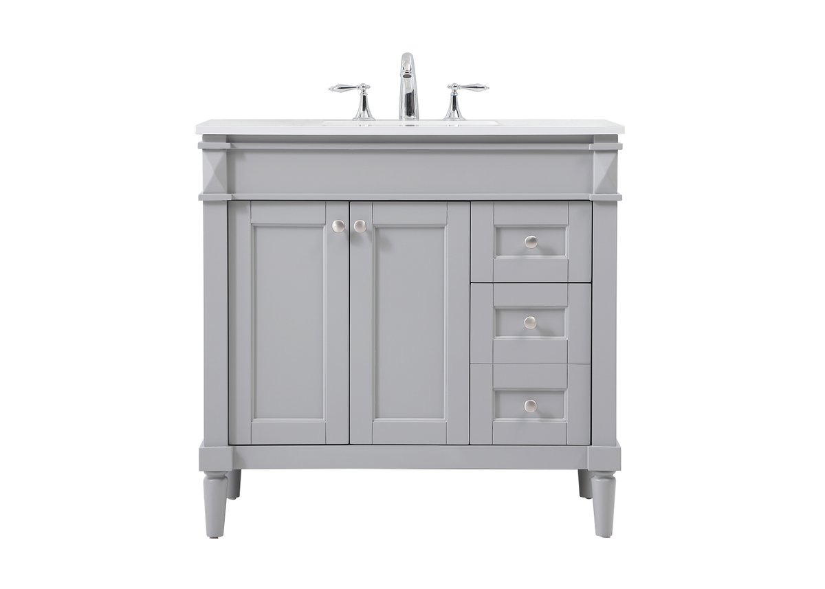 VF31836GR 36 in. Bennett Single Bathroom Vanity, Grey