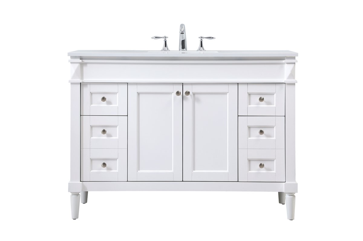 48 in. Single Bathroom Vanity, White