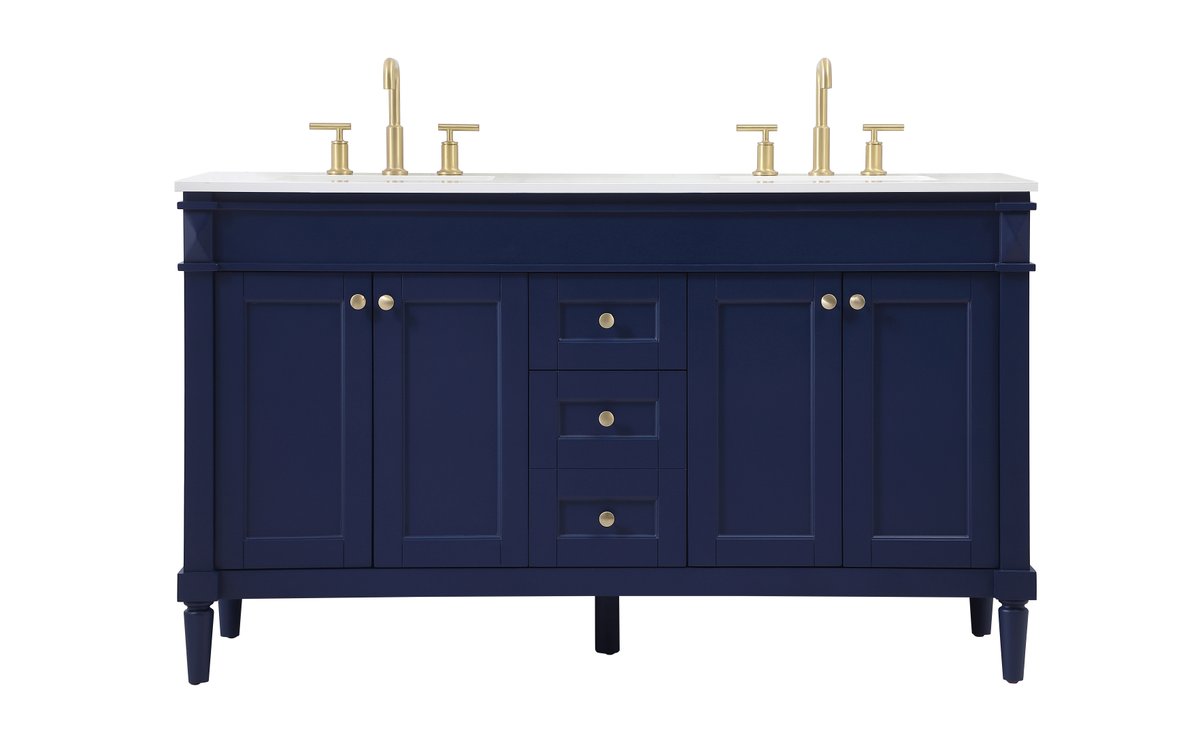 VF31860DBL 60 in. Bennett Double Bathroom Vanity, Blue