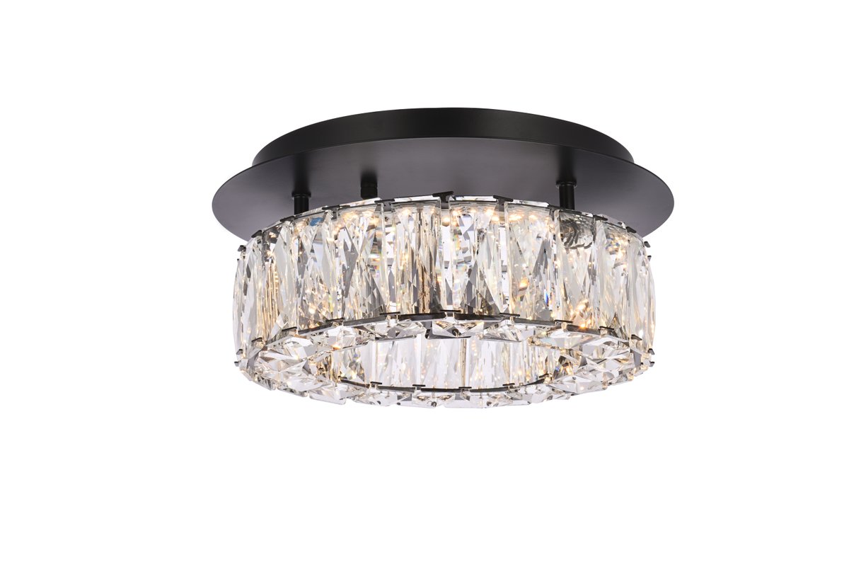 12 in. Monroe LED Single Flush Mount, Black