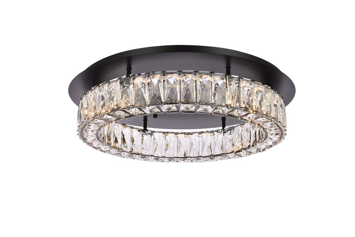 22 in. Monroe LED Single Flush Mount, Black