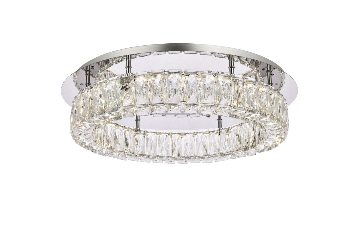 22 in. Monroe LED Single Flush Mount, Chrome