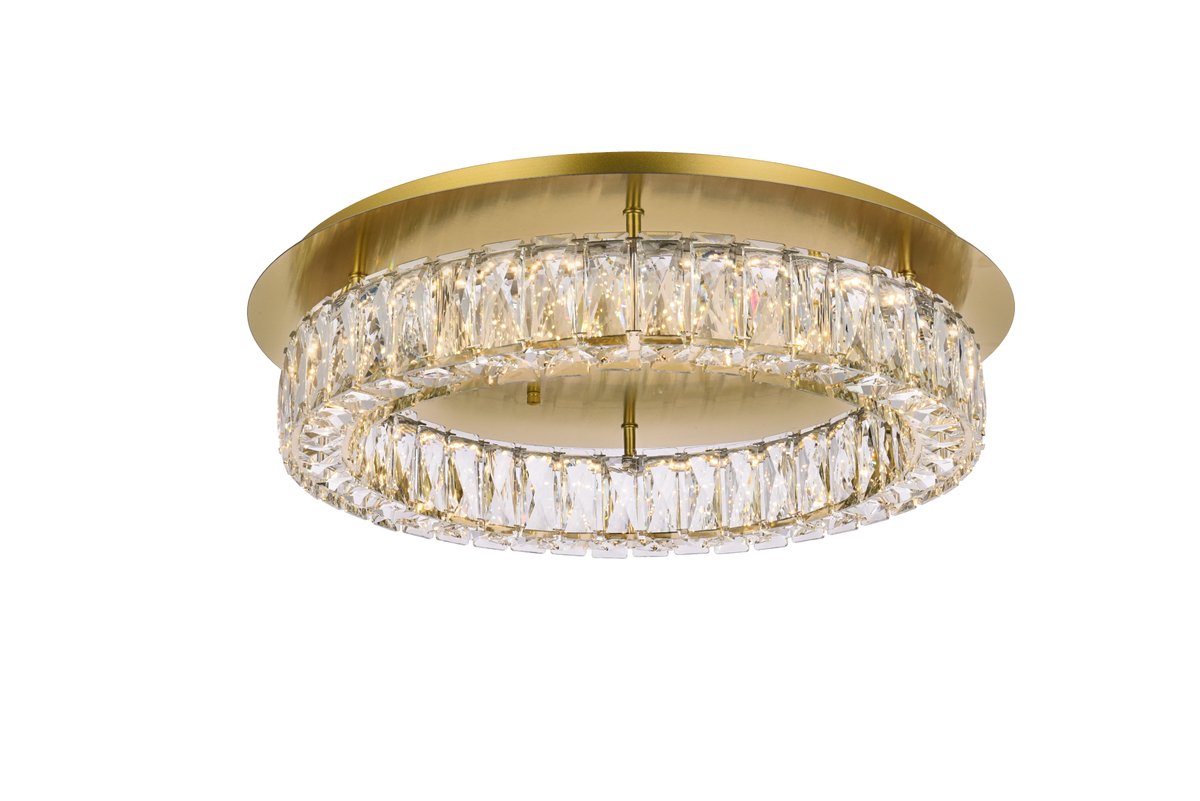 22 in. Monroe LED Single Flush Mount, Gold