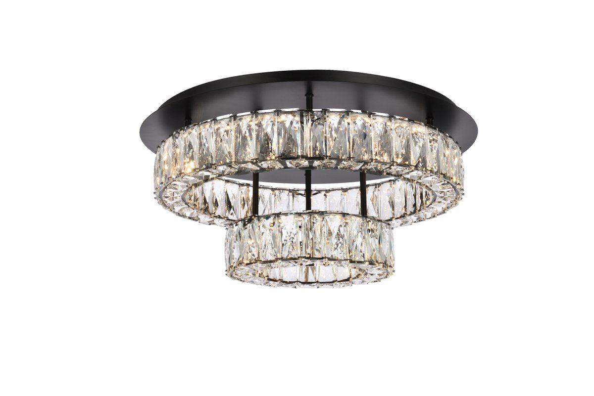 22 in. Monroe LED Double Flush Mount, Black