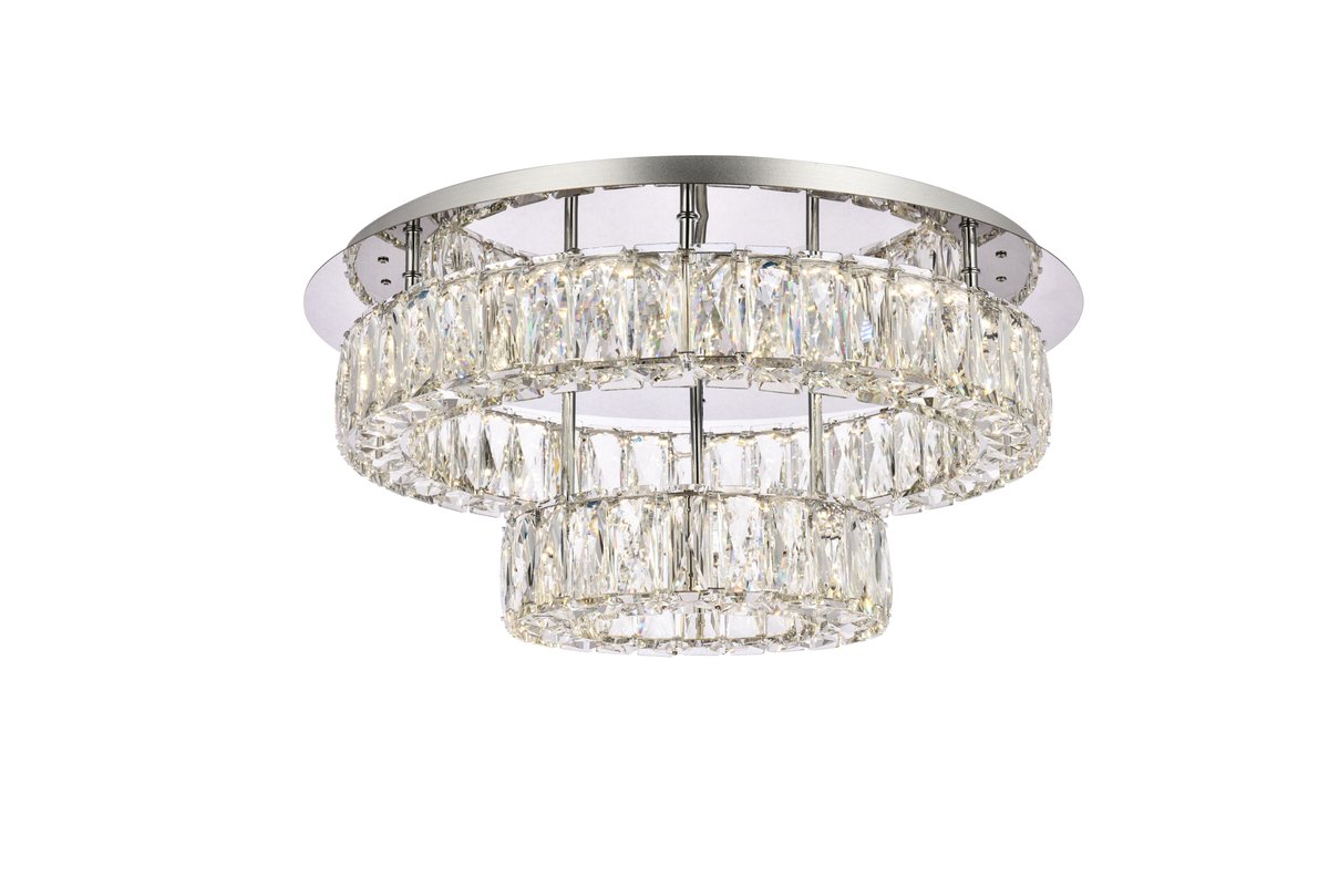 22 in. 2 Light Monroe LED Double Flush Mount, Chrome