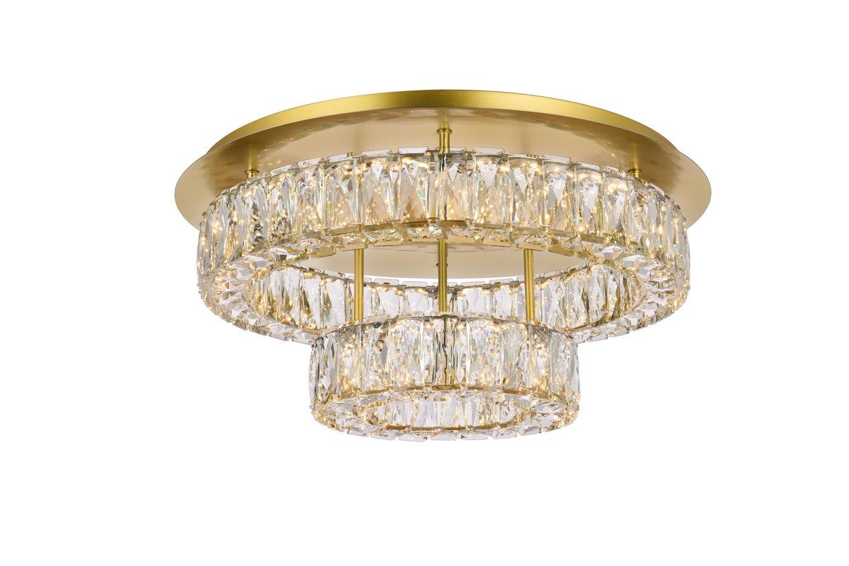 22 in. Monroe LED Double Flush Mount, Gold