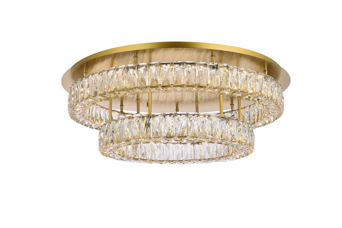 30 in. Monroe LED Double Flush Mount, Gold
