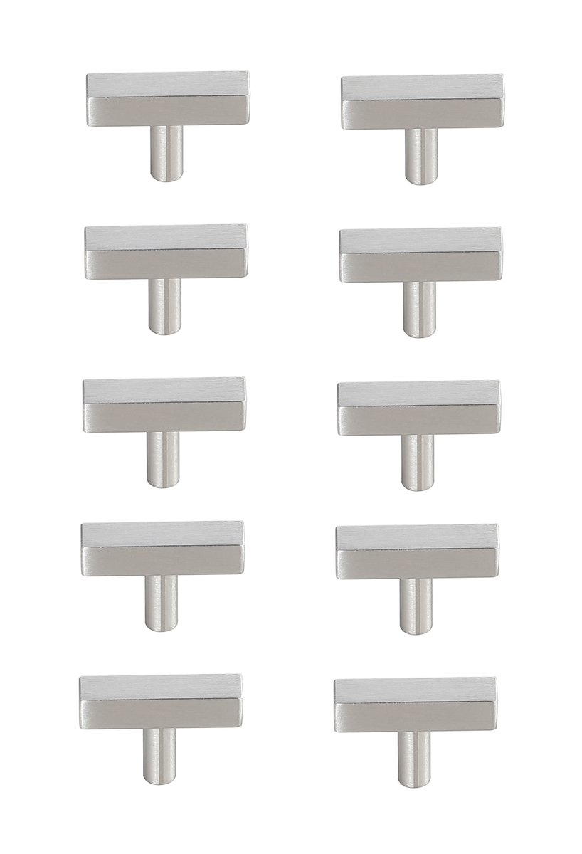 Dior Multipack T Bar Pull, Brushed Nickel - Pack of 10