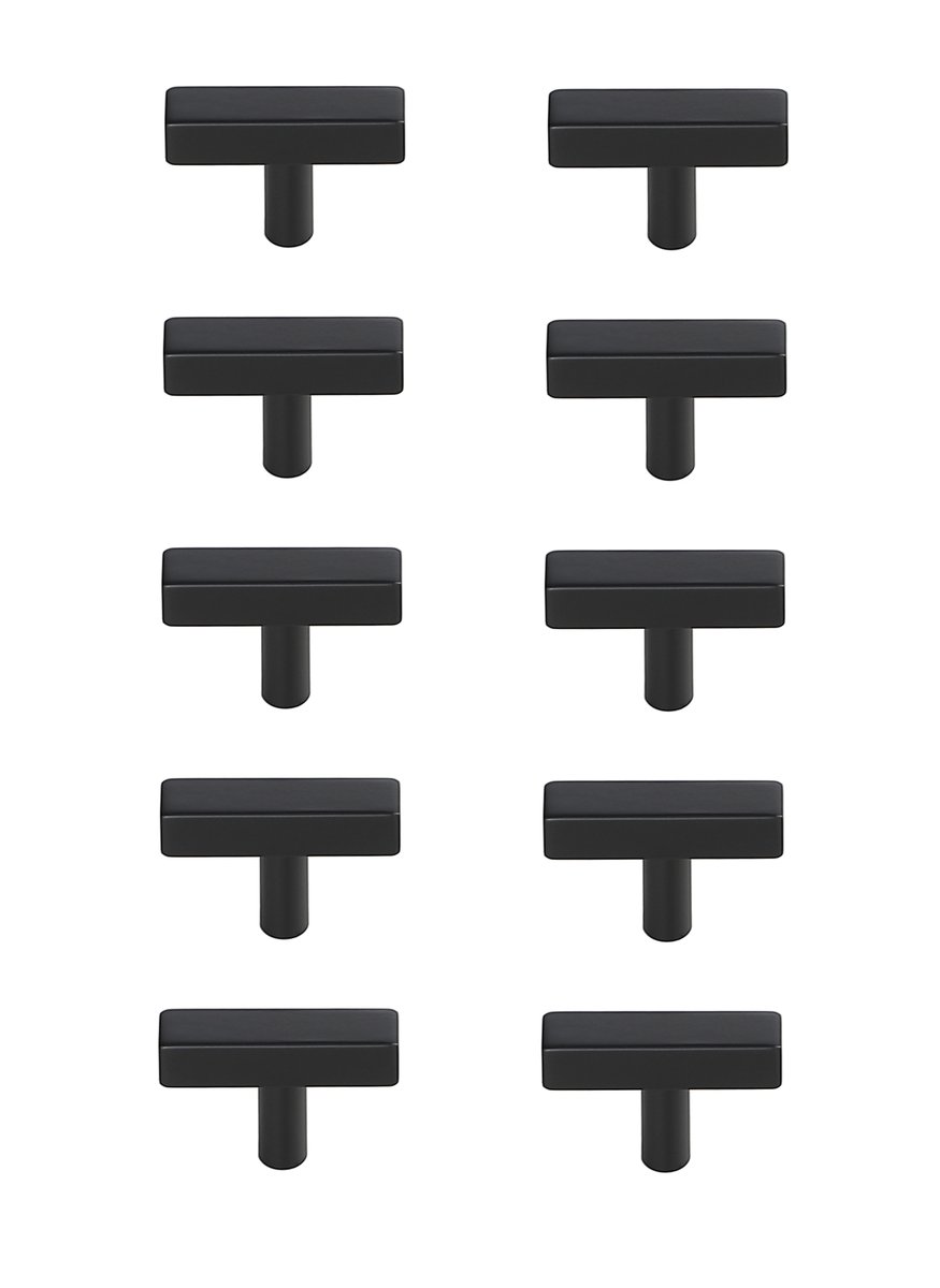 Dior Multipack T Bar Pull, Matte Black - Pack of 10