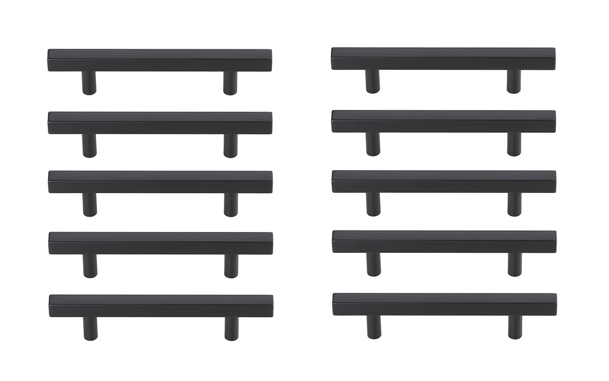 4 in. Dior Multipack Center To Center Bar Pull, Matte Black - Pack of 10