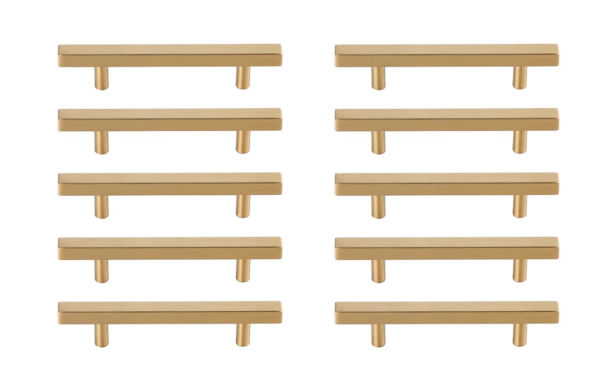 4 in. Dior Multipack Center To Center Bar Pull, Brass - Pack of 10
