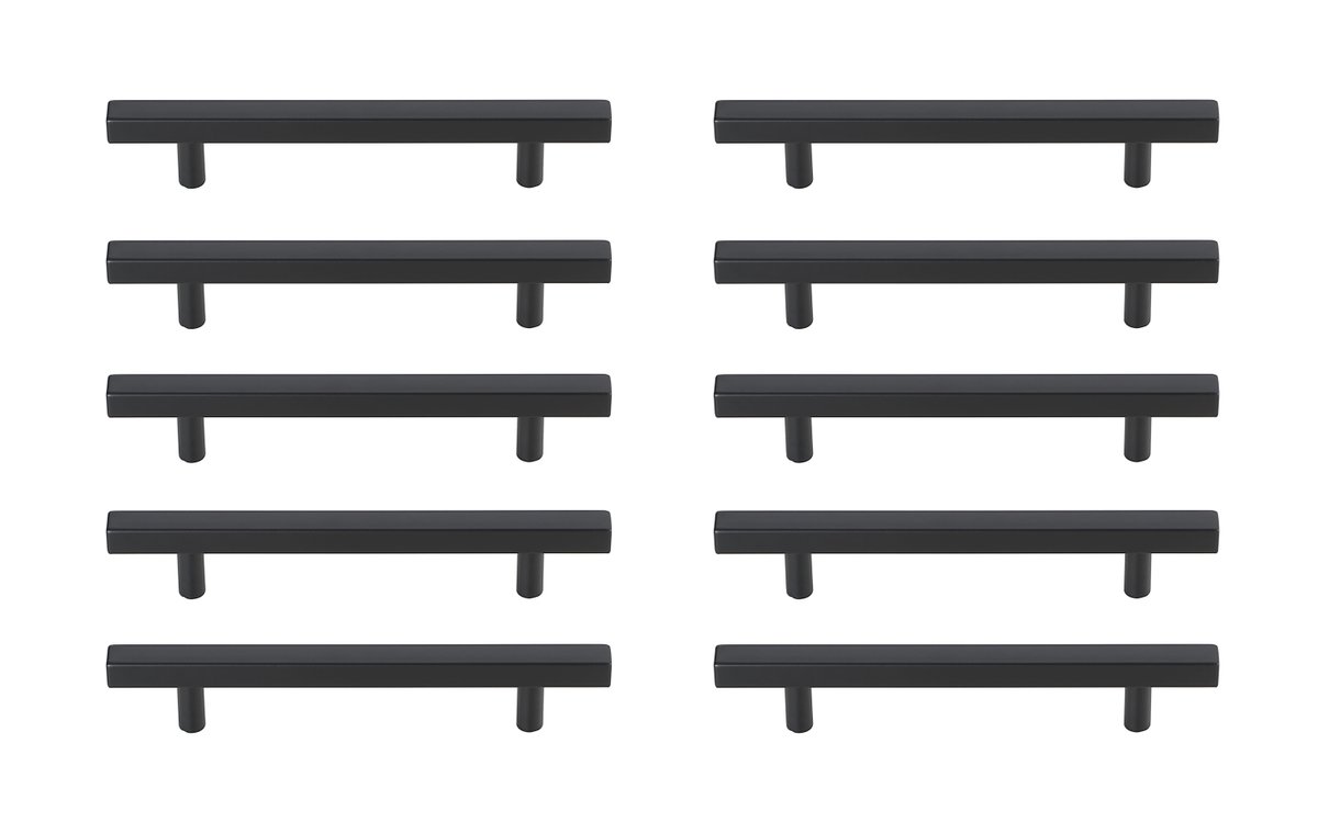 5 in. Dior Multipack Center To Center Bar Pull, Matte Black - Pack of 10