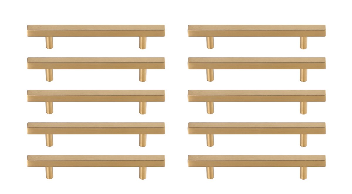 5 in. Dior Multipack Center To Center Bar Pull, Brass - Pack of 10