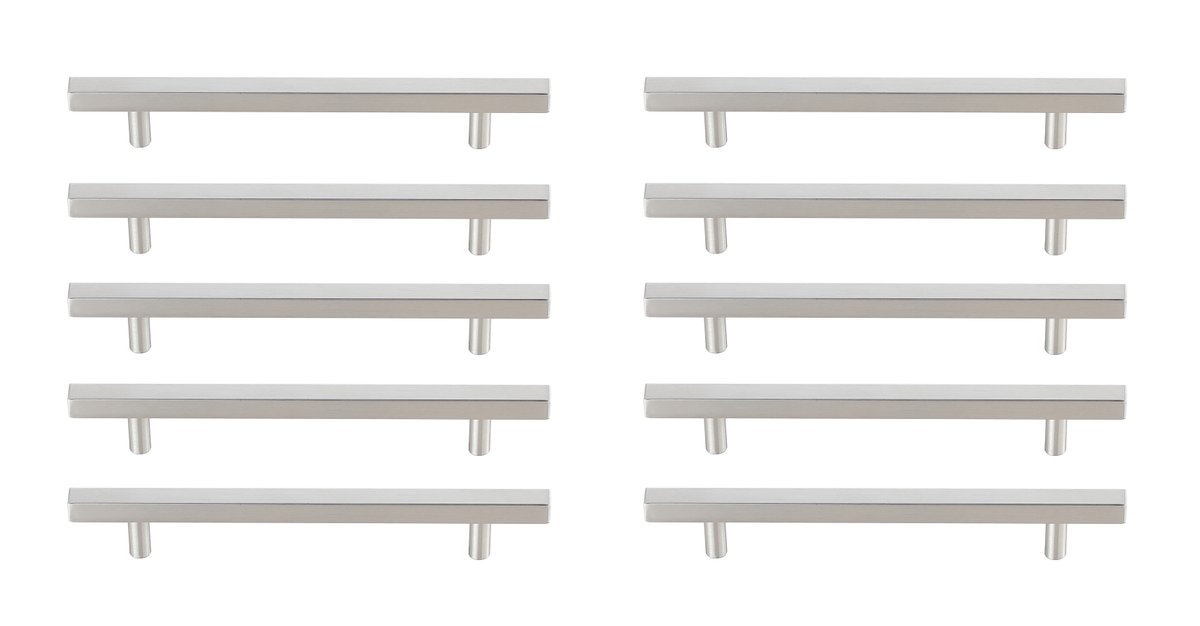 6.31 in. Dior Multipack Center To Center Bar Pull, Brushed Nickel - Pack of 10