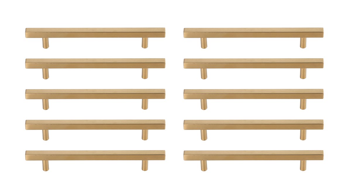 6.31 in. Dior Multipack Center To Center Bar Pull, Brass - Pack of 10