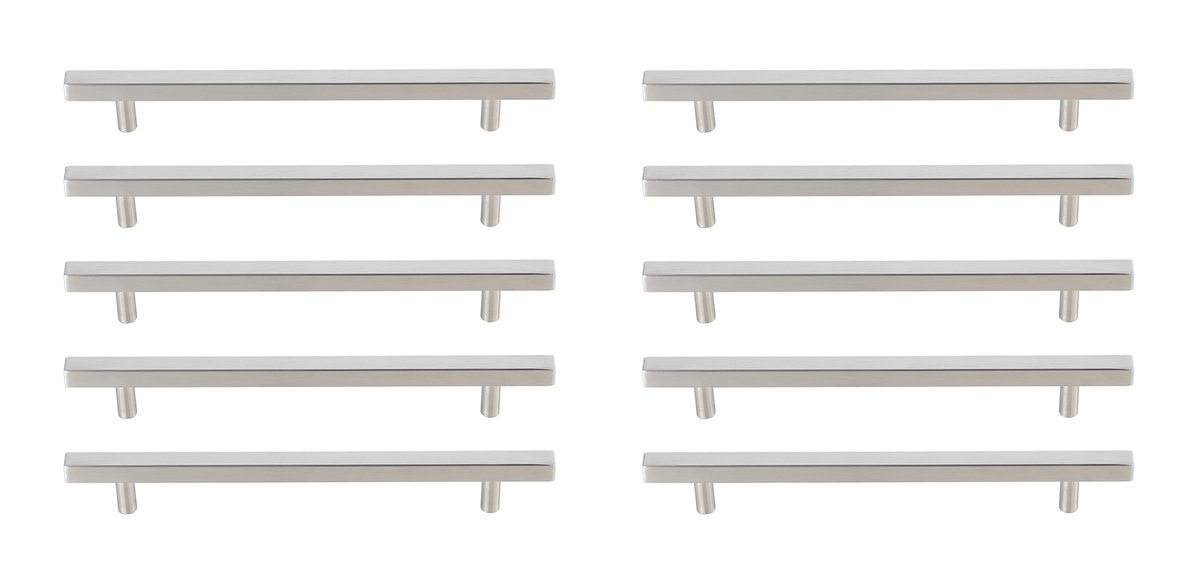7.56 in. Dior Multipack Center To Center Bar Pull, Brushed Nickel - Pack of 10