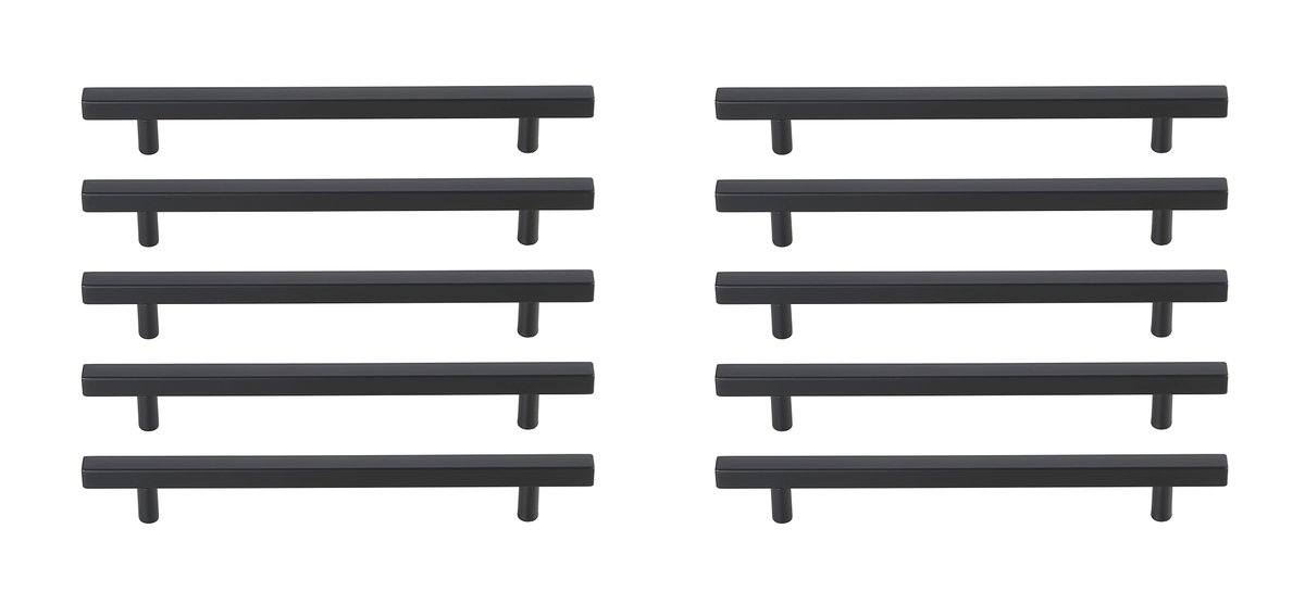 7.56 in. Dior Multipack Center To Center Bar Pull, Matte Black - Pack of 10
