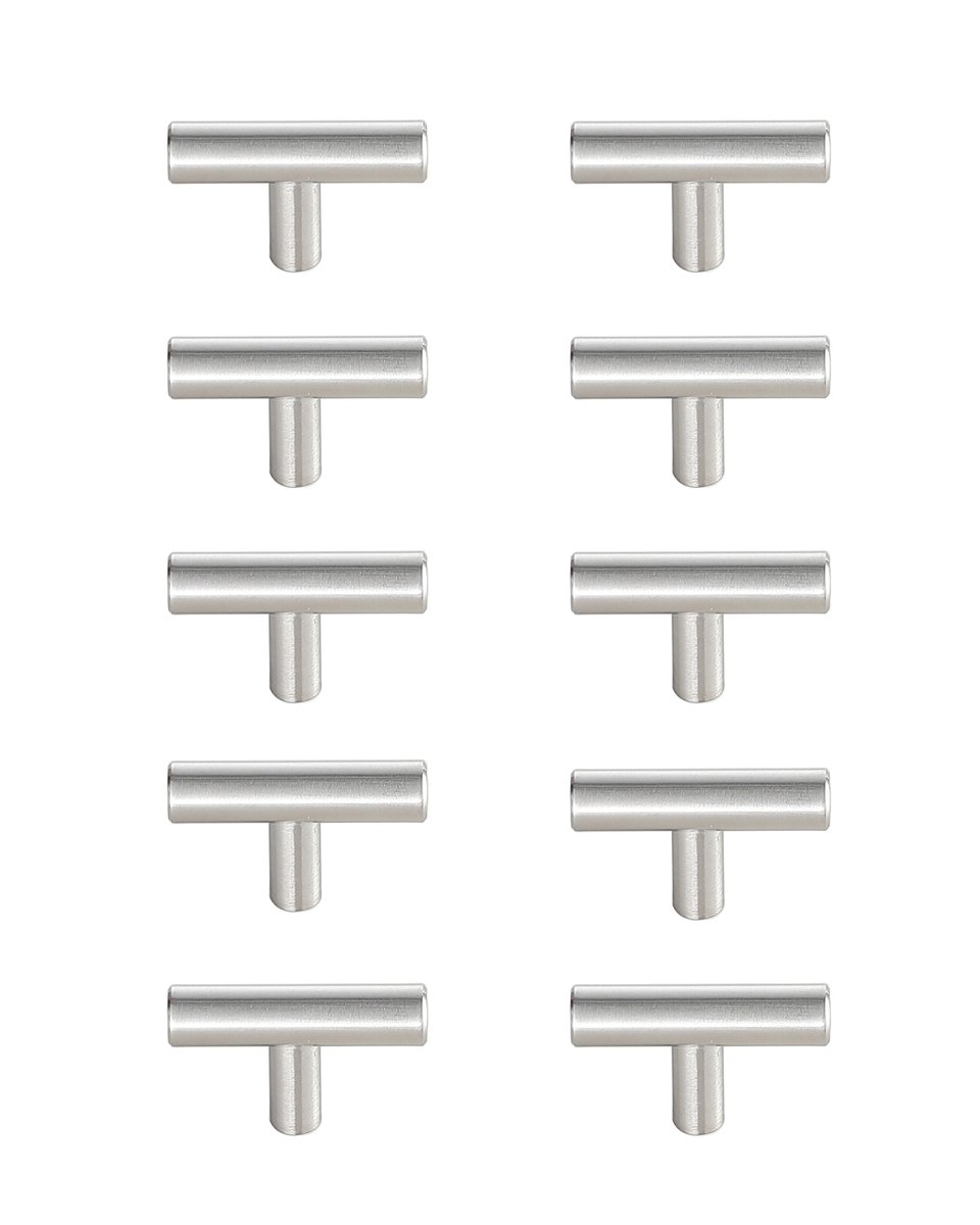 Quinn Multipack T Bar Pull, Brushed Nickel - Pack of 10