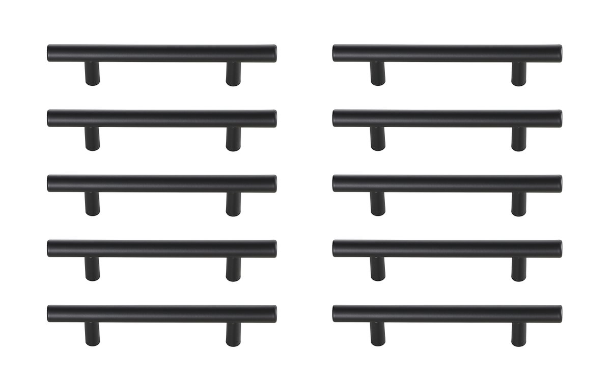 PL400-4-MB-10PK 4 in. Quinn Multipack Center To Center Bar Pull, Matte Black - Pack of 10