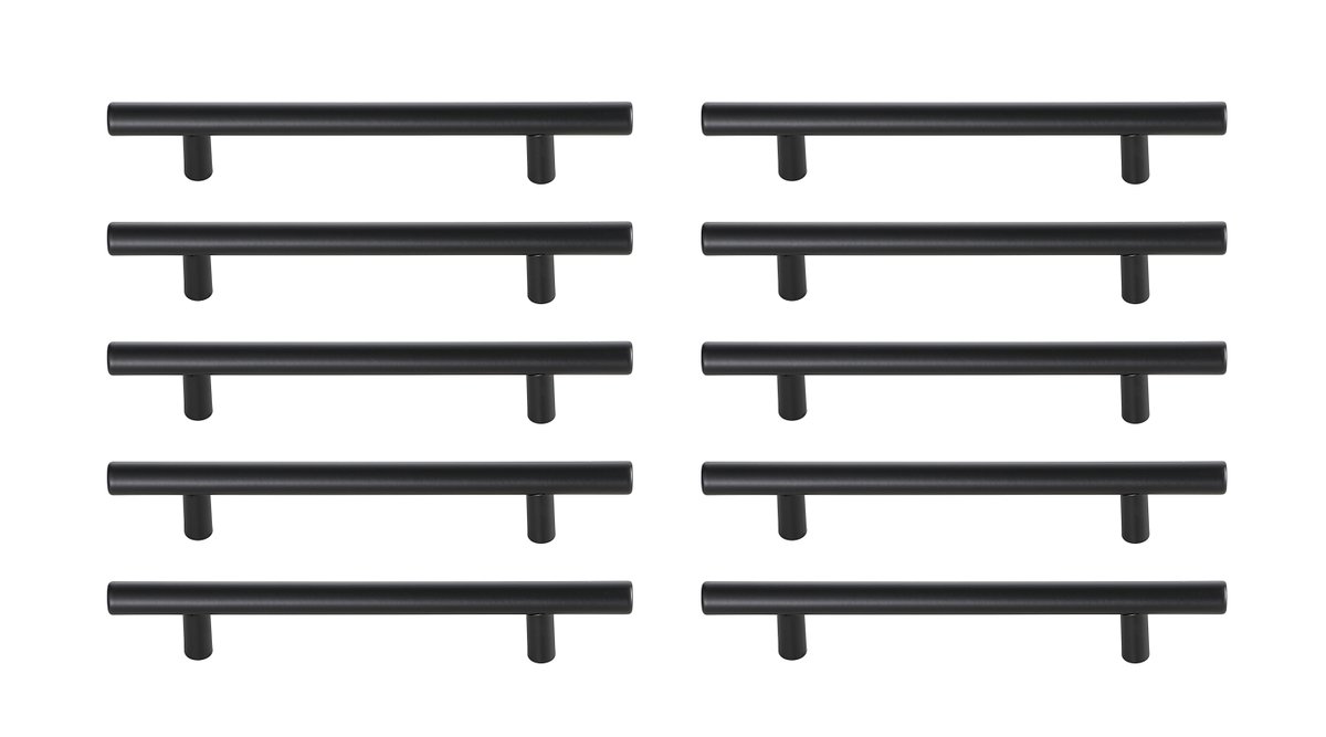 PL400-5-MB-10PK 5 in. Quinn Multipack Center To Center Bar Pull, Matte Black - Pack of 10